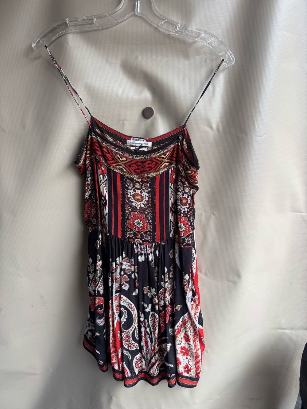 Isabel Marant Étoile Red and Black Paisley Print Cami tank Top